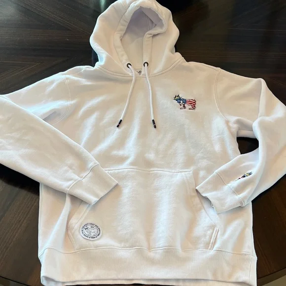 White Mens Hoodie GOAT USA Small - Picture 1 of 5